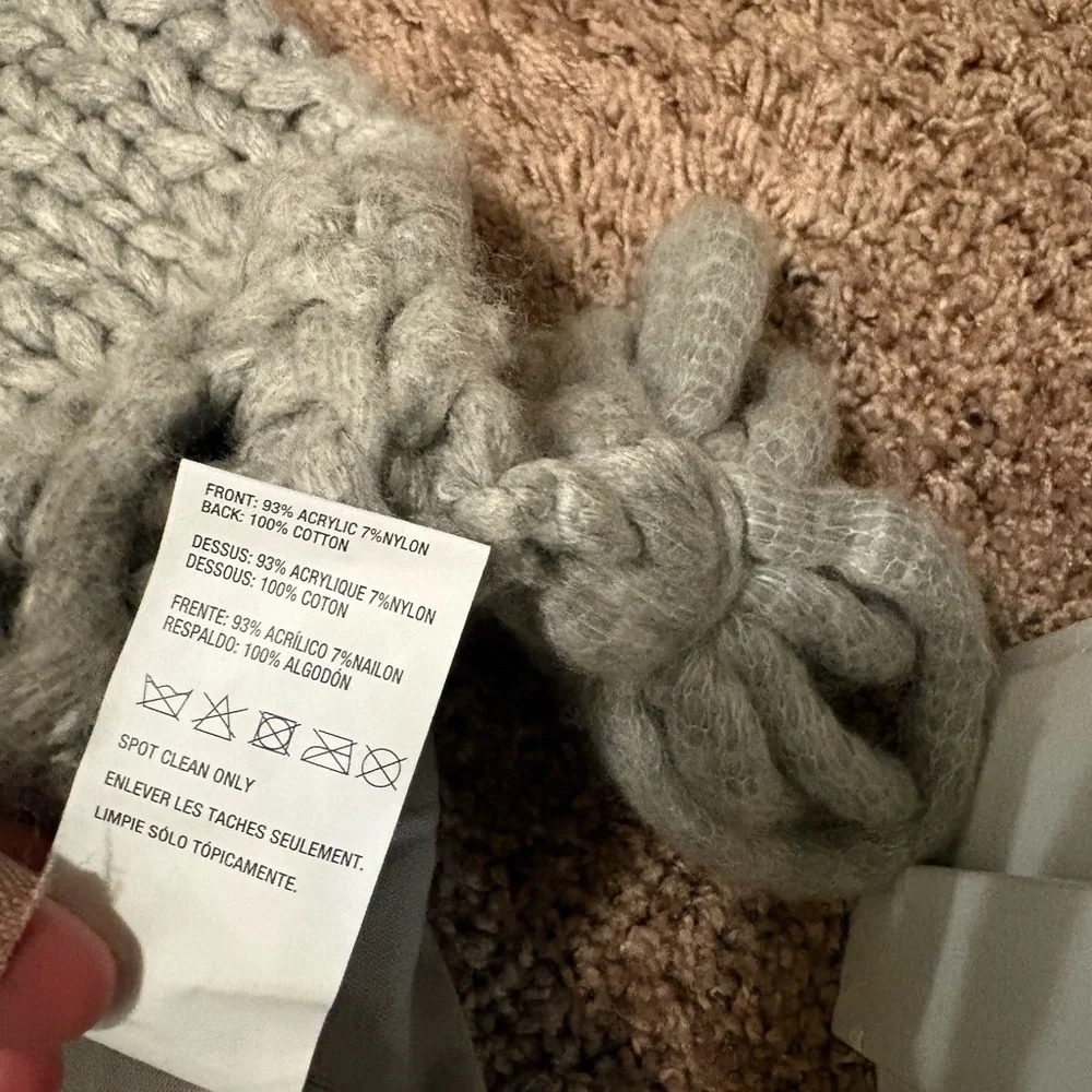 Like new Crate and barrel 23x23 inches Chunky Knit Gray Pillow Covers